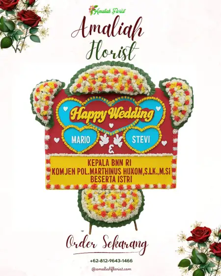 Papan Bunga Pernikahan Putra Lempuyang